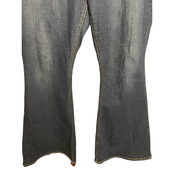 Tinseltown XXXL Dark Blue High Rise Jeans Stretch Pull On Flare Y2K - Picture 4 of 11